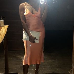 Satin Peach Slip Dress